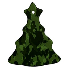 Camouflage Green Army Texture Christmas Tree Ornament (two Sides)