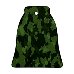 Camouflage Green Army Texture Bell Ornament (two Sides) by Simbadda