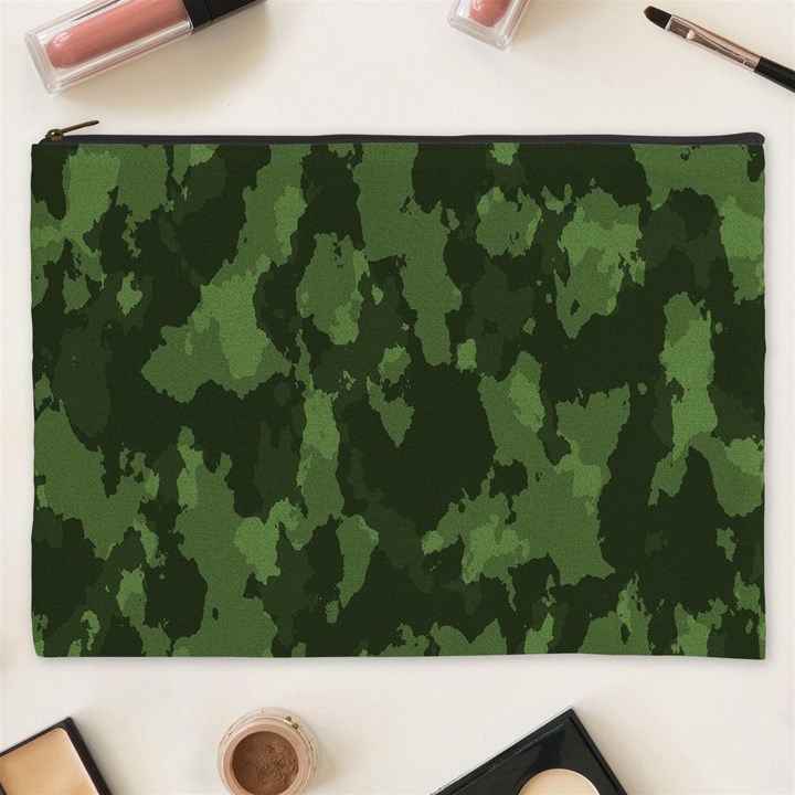 Camouflage Green Army Texture Cosmetic Bag (XXXL) 