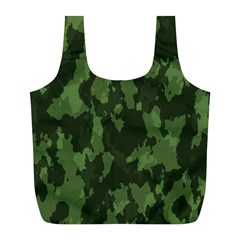 Camouflage Green Army Texture Full Print Recycle Bags (l) 