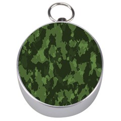 Camouflage Green Army Texture Silver Compasses by Simbadda