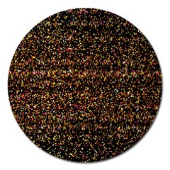 Pixel Pattern Colorful And Glowing Pixelated Magnet 5  (round) by Simbadda