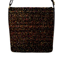 Pixel Pattern Colorful And Glowing Pixelated Flap Messenger Bag (l)  by Simbadda