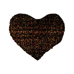 Pixel Pattern Colorful And Glowing Pixelated Standard 16  Premium Flano Heart Shape Cushions by Simbadda