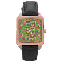 Pattern Rose Gold Leather Watch  by Valentinaart