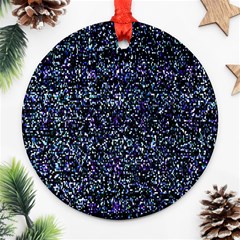 Pixel Colorful And Glowing Pixelated Pattern Ornament (round) by Simbadda