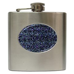 Pixel Colorful And Glowing Pixelated Pattern Hip Flask (6 Oz) by Simbadda