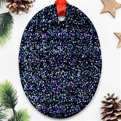 Pixel Colorful And Glowing Pixelated Pattern Oval Ornament (two Sides) by Simbadda