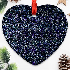 Pixel Colorful And Glowing Pixelated Pattern Heart Ornament (two Sides) by Simbadda