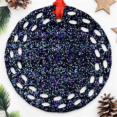 Pixel Colorful And Glowing Pixelated Pattern Ornament (round Filigree) by Simbadda