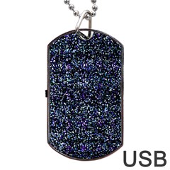 Pixel Colorful And Glowing Pixelated Pattern Dog Tag Usb Flash (one Side) by Simbadda