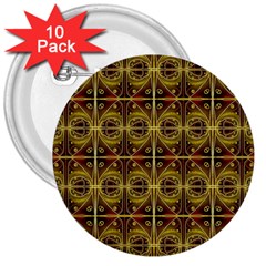 Seamless Symmetry Pattern 3  Buttons (10 Pack)  by Simbadda