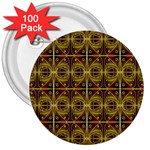 Seamless Symmetry Pattern 3  Buttons (100 pack)  Front