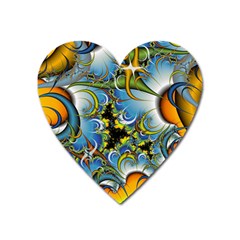 Fractal Background With Abstract Streak Shape Heart Magnet by Simbadda