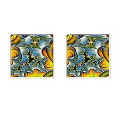 Fractal Background With Abstract Streak Shape Cufflinks (square) by Simbadda