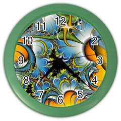 Fractal Background With Abstract Streak Shape Color Wall Clocks by Simbadda