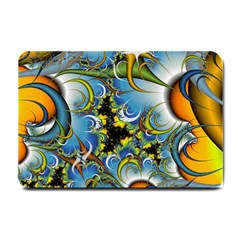 Fractal Background With Abstract Streak Shape Small Doormat  by Simbadda