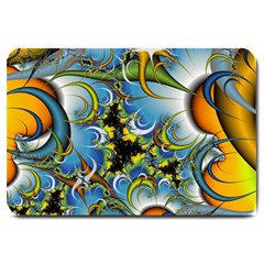 Fractal Background With Abstract Streak Shape Large Doormat  by Simbadda