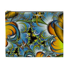 Fractal Background With Abstract Streak Shape Cosmetic Bag (xl)