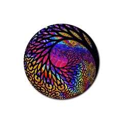 3d Fractal Mandelbulb Rubber Coaster (round)  by Simbadda