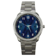 Vibrant Pattern Colorful Seamless Pattern Sport Metal Watch by Simbadda