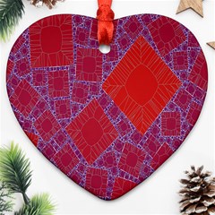 Voronoi Diagram Heart Ornament (two Sides) by Simbadda