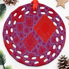 Voronoi Diagram Round Filigree Ornament (two Sides) by Simbadda