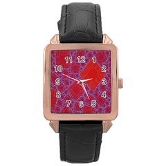 Voronoi Diagram Rose Gold Leather Watch  by Simbadda