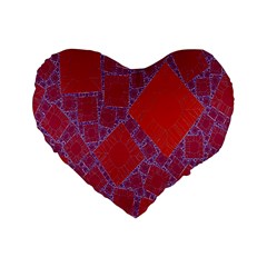 Voronoi Diagram Standard 16  Premium Flano Heart Shape Cushions by Simbadda