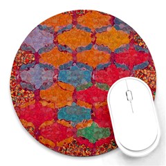 Abstract Art Pattern Round Mousepads by Simbadda