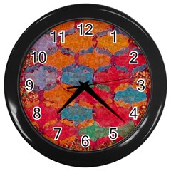 Abstract Art Pattern Wall Clocks (black) by Simbadda