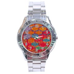 Abstract Art Pattern Stainless Steel Analogue Watch by Simbadda