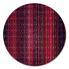 Colorful And Glowing Pixelated Pixel Pattern Magnet 5  (round) by Simbadda