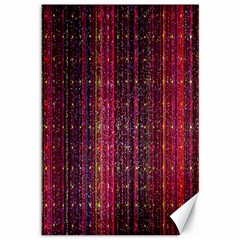 Colorful And Glowing Pixelated Pixel Pattern Canvas 12  X 18   by Simbadda