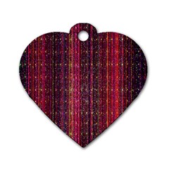 Colorful And Glowing Pixelated Pixel Pattern Dog Tag Heart (one Side) by Simbadda