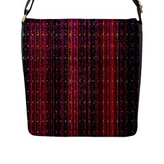 Colorful And Glowing Pixelated Pixel Pattern Flap Messenger Bag (l)  by Simbadda