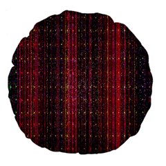 Colorful And Glowing Pixelated Pixel Pattern Large 18  Premium Flano Round Cushions by Simbadda