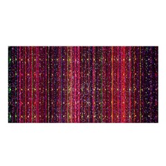 Colorful And Glowing Pixelated Pixel Pattern Satin Shawl by Simbadda