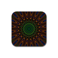 Vibrant Colorful Abstract Pattern Seamless Rubber Square Coaster (4 Pack)  by Simbadda