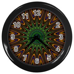 Vibrant Colorful Abstract Pattern Seamless Wall Clocks (black)