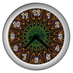 Vibrant Colorful Abstract Pattern Seamless Wall Clocks (silver)  by Simbadda