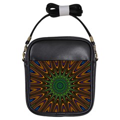 Vibrant Colorful Abstract Pattern Seamless Girls Sling Bags by Simbadda