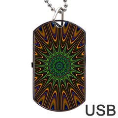 Vibrant Colorful Abstract Pattern Seamless Dog Tag Usb Flash (one Side) by Simbadda