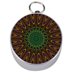 Vibrant Colorful Abstract Pattern Seamless Silver Compasses by Simbadda