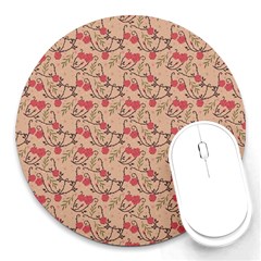 Vintage Flower Pattern  Round Mousepads by TastefulDesigns