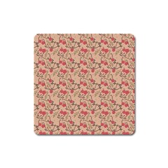 Vintage Flower Pattern  Square Magnet by TastefulDesigns