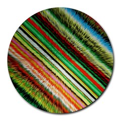 Colorful Stripe Extrude Background Round Mousepads