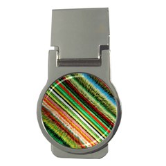 Colorful Stripe Extrude Background Money Clips (round)  by Simbadda