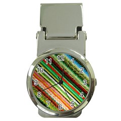 Colorful Stripe Extrude Background Money Clip Watches by Simbadda