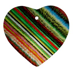 Colorful Stripe Extrude Background Heart Ornament (two Sides) by Simbadda